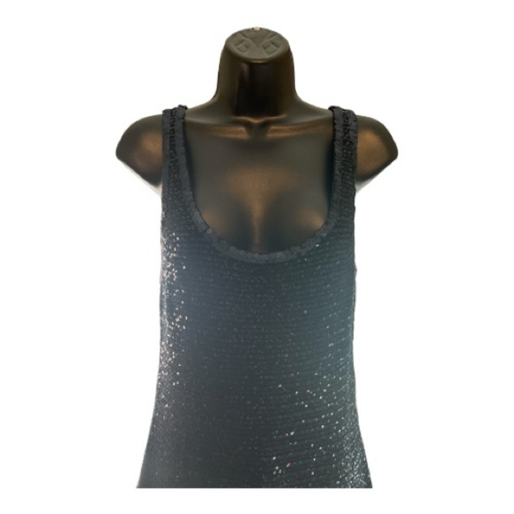 Black Sequin Sleeveless Dress/Holiday Party/Coctail Glam - Picture 3 of 8